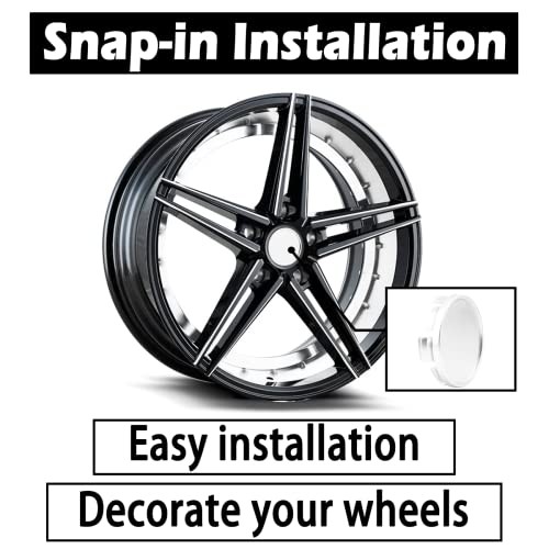 4Pcs 63mm(2.48inch) Wheel Center Caps for 63mm Outer, 59mm Inner, Silver Silver