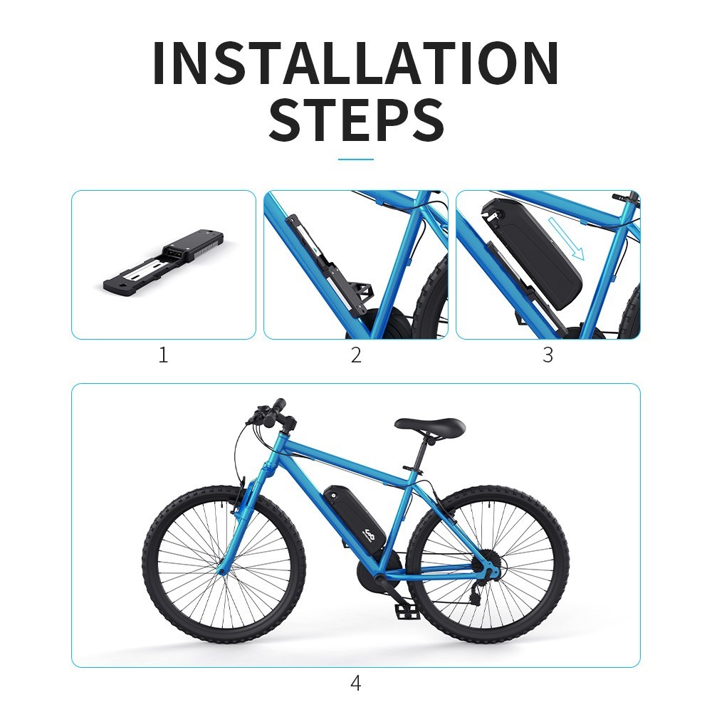 36V 48V 10Ah/15ah Ebike Li-ion Battery for 250W 500W~1000W Electric Bike 4 PIN