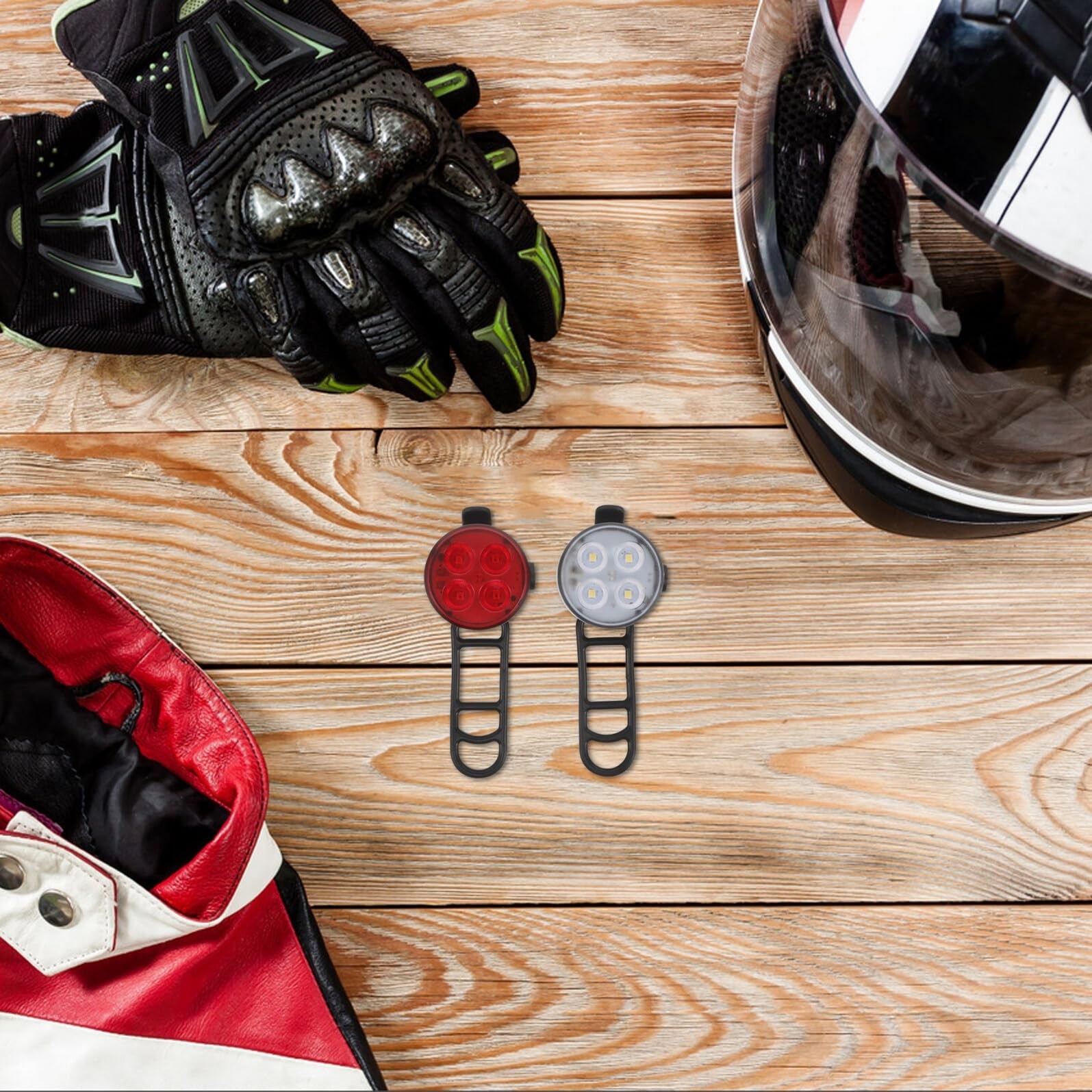 For Low Visibility Conditions Rechargeable Bike Light Set Compact Portable Size