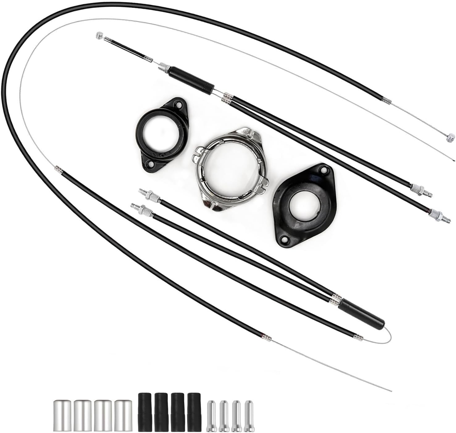 BMX Gyro Brake Cable Set Front & Rear Upper Lower Brake Lines with Spinner Ro…