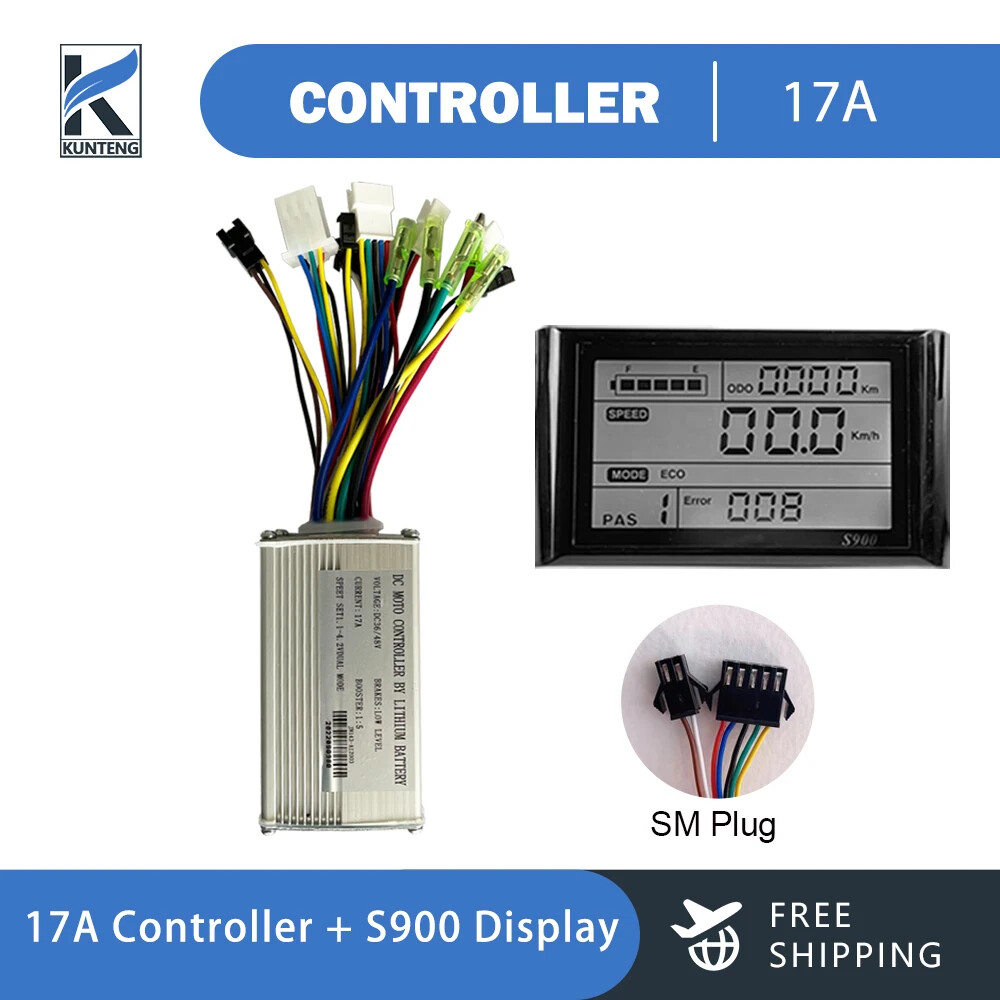 36V 48V 3 Model Sine Wave Controller 17A 26A 30A Display SM / WP Plug for E-bike