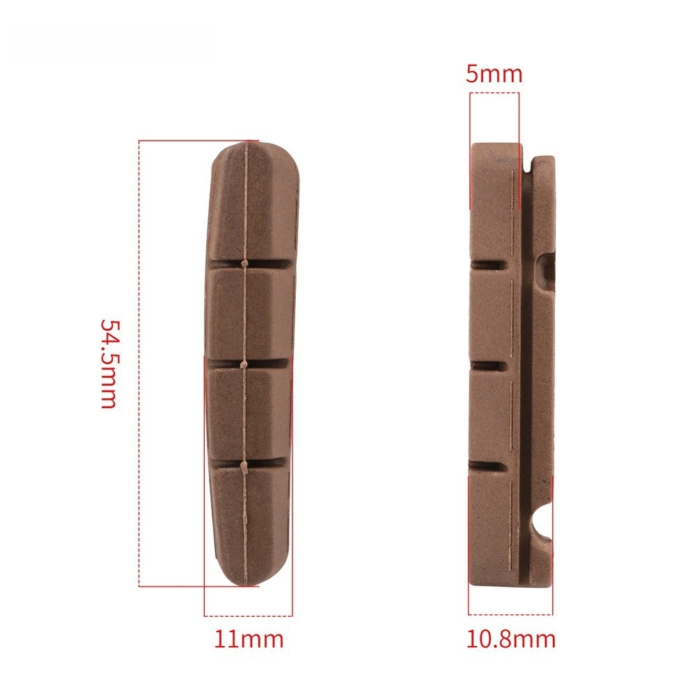 Carbon Fiber Road Bike Brake Pads for Rim Brake V Brake with Mixed Rubber Resin