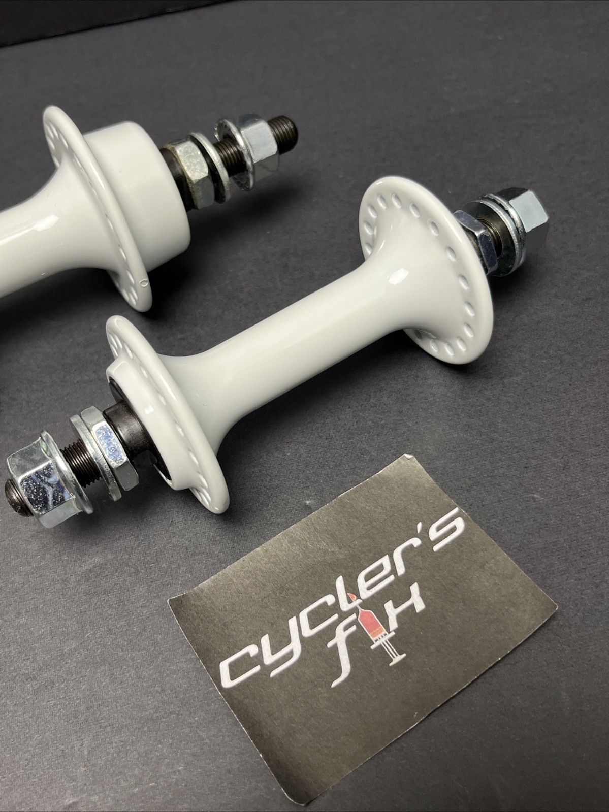 36h Low Flange White Alloy Bmx Hub Set freewheel fit: Gt Powerlite Suzue Haro*