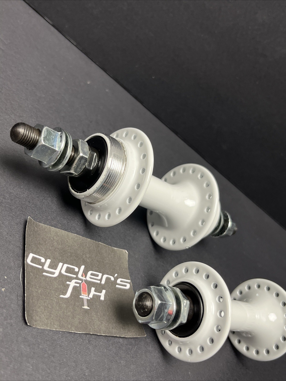 36h Low Flange White Alloy Bmx Hub Set freewheel fit: Gt Powerlite Suzue Haro*