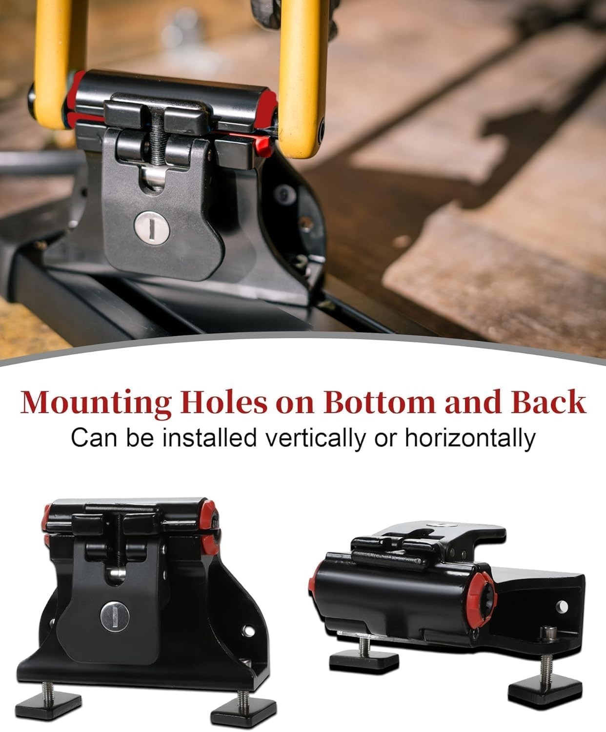 Locking Thru-Axle Fork Mounts, Adjustable Locking Thru-axle Track Bracket, with