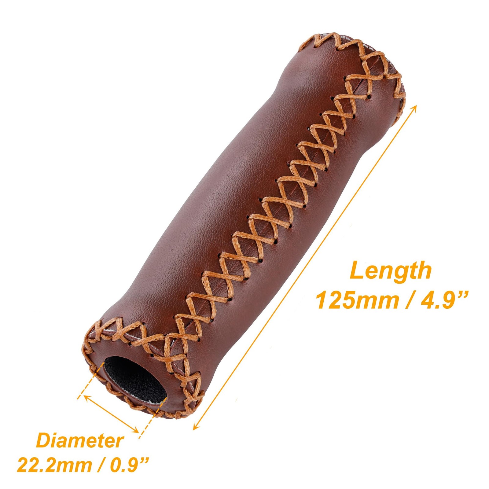 CyclingDeal Mountain Bike Grips – MTB L 12.5cm / 4.9″ x W 3.5cm / 1.4″, Brown