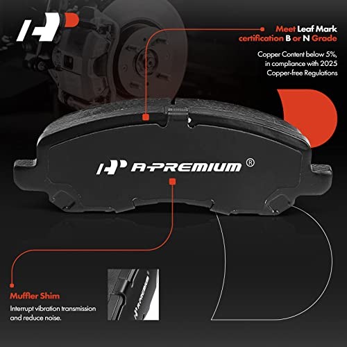 11.57 in (294mm) Disc Brake Rotors + Ceramic Pads Kit Compatible Front Vented