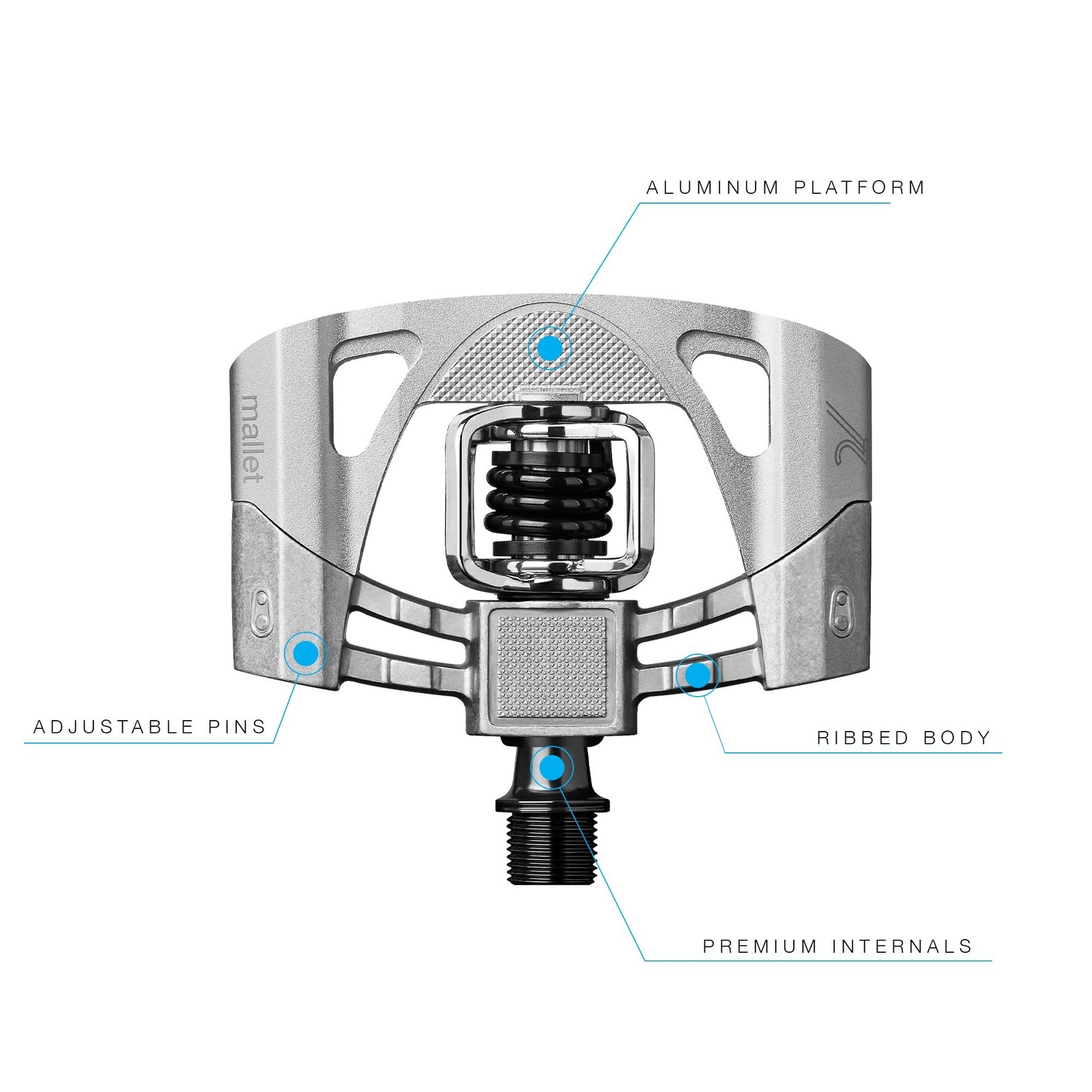 CRANKBROTHERS Mallet-2 Pedals One Size Raw/Silver