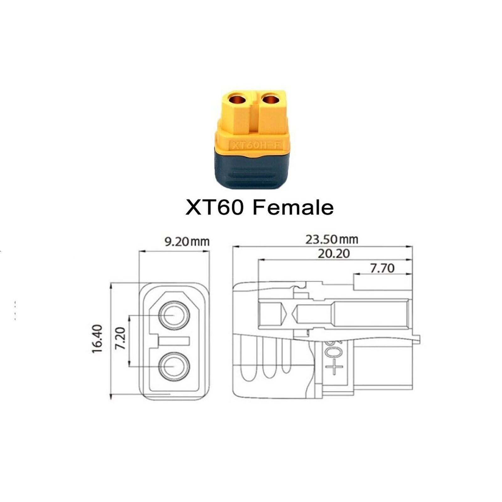 XT60 Plug Connector Female with 10AWG Silicon Wire for Ebike RC Lipo Battery