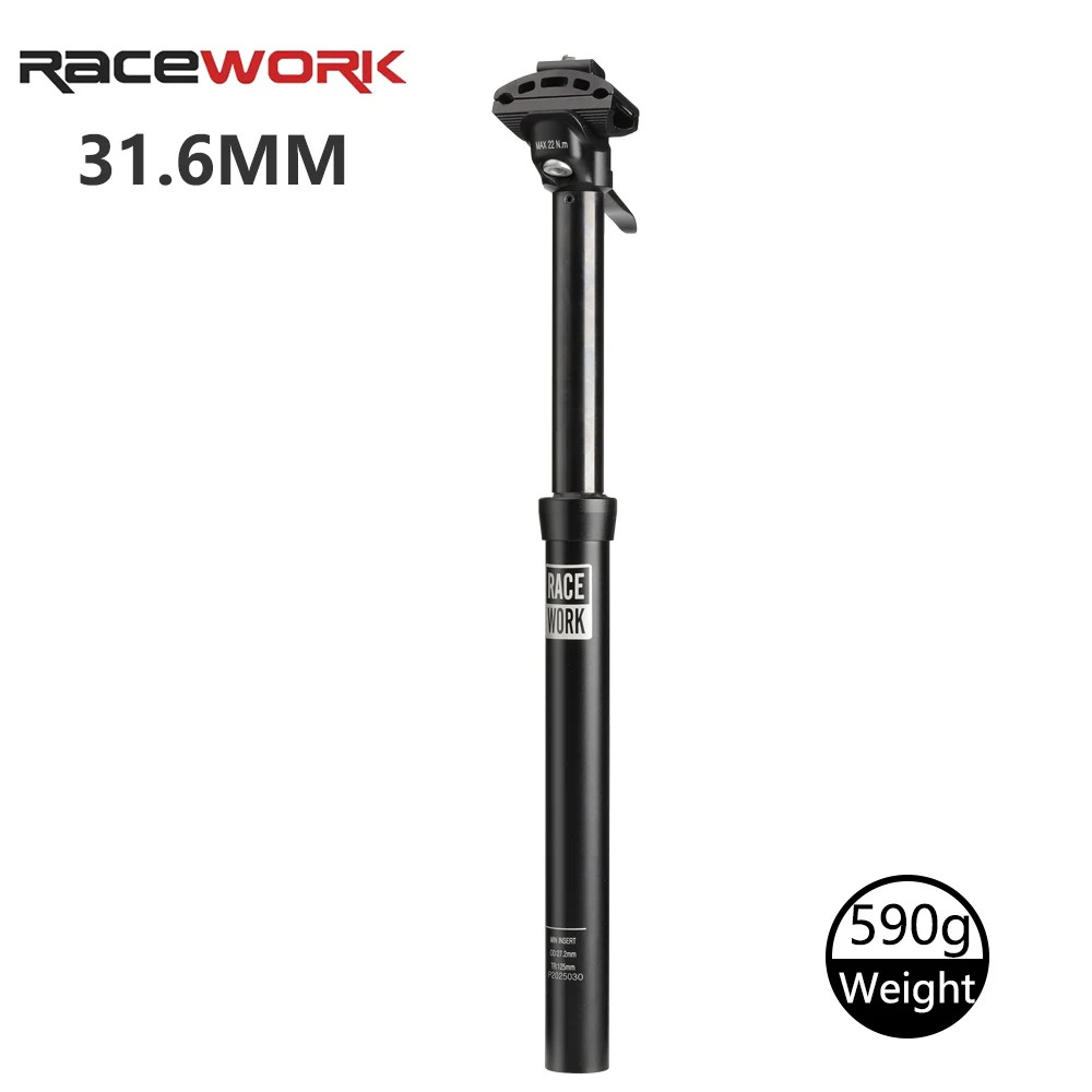 RACEWORK MTB Dropper Seatpost 27.2/30.9/31.6Mm Hand Control Hydraulic Height Adj