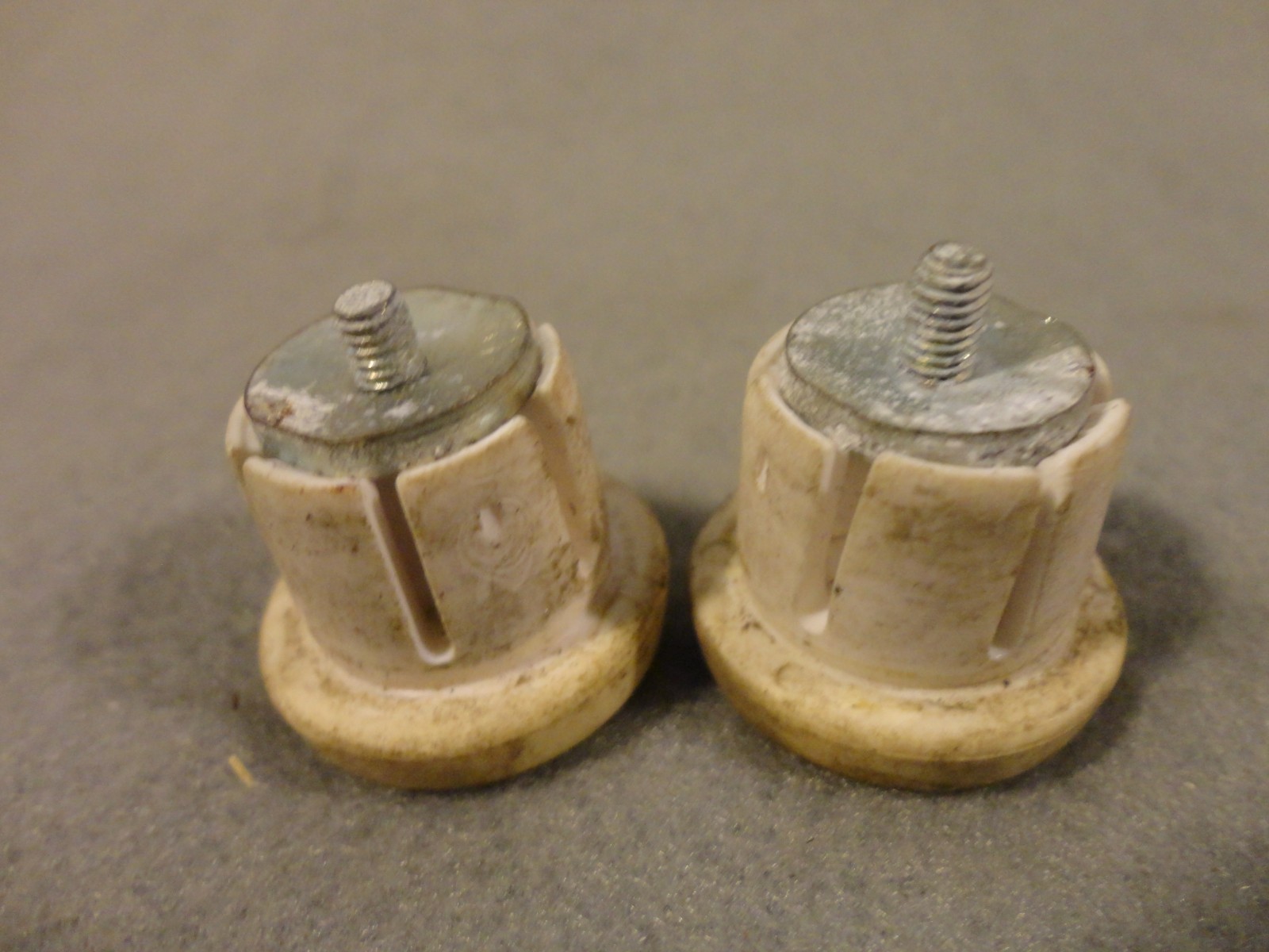 Cateye handlebar plugs, old, originally white, slightly yellowed w/ age