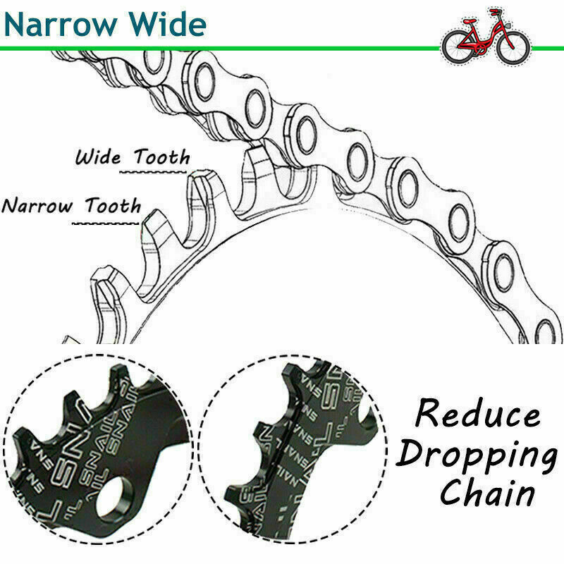 SNAIL 104BCD Narrow Wide 30-52T MTB Bike Single Chainring fit SHIMANO/FSA Crank