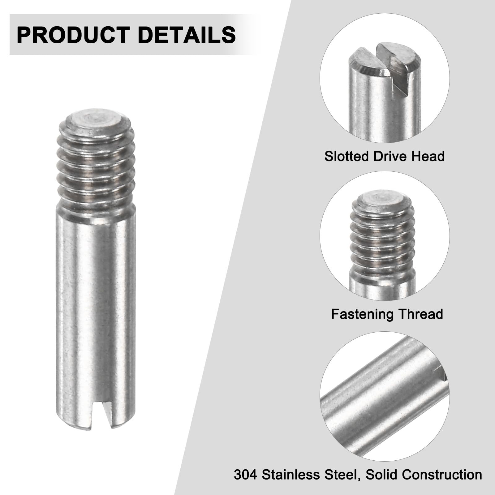 M METERXITY 20-Pack M3 x 12mm Slotted Cylindrical Pin Dowel, 304 x