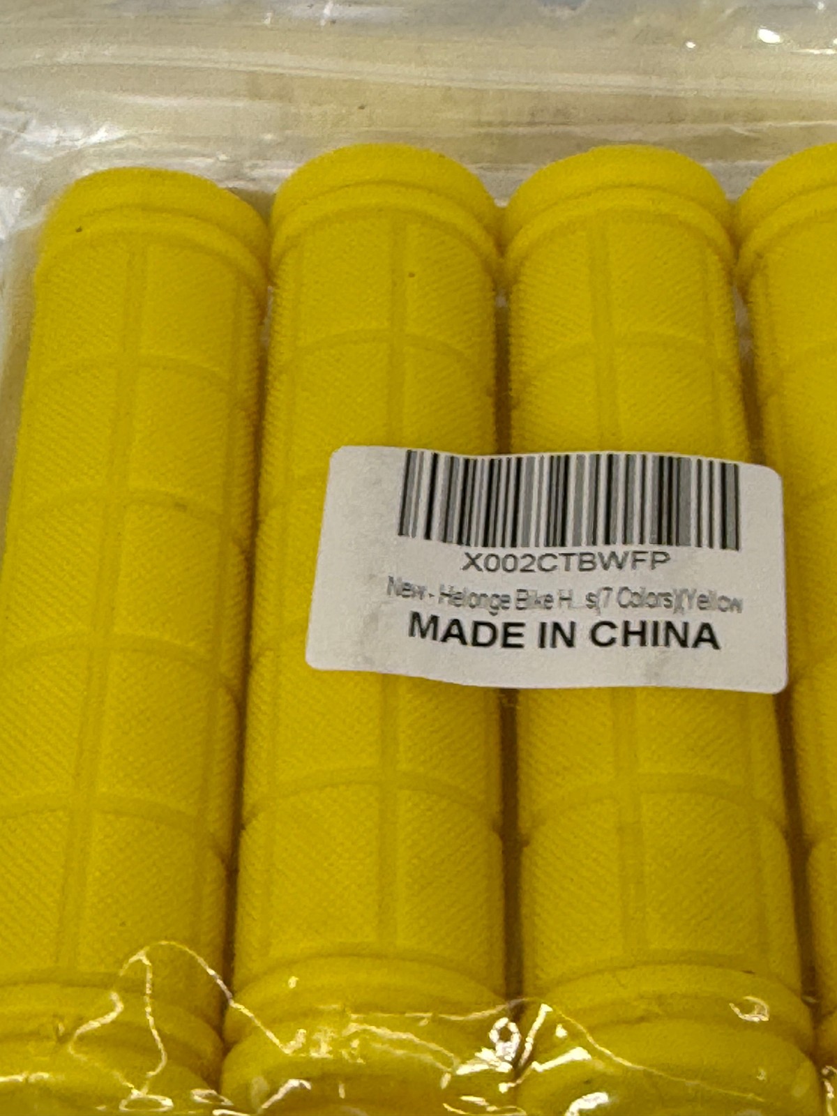 Helonge Bike Handlebar Grips Set of 4 Yellow Rubber Anti-Slip 4.75 Inch