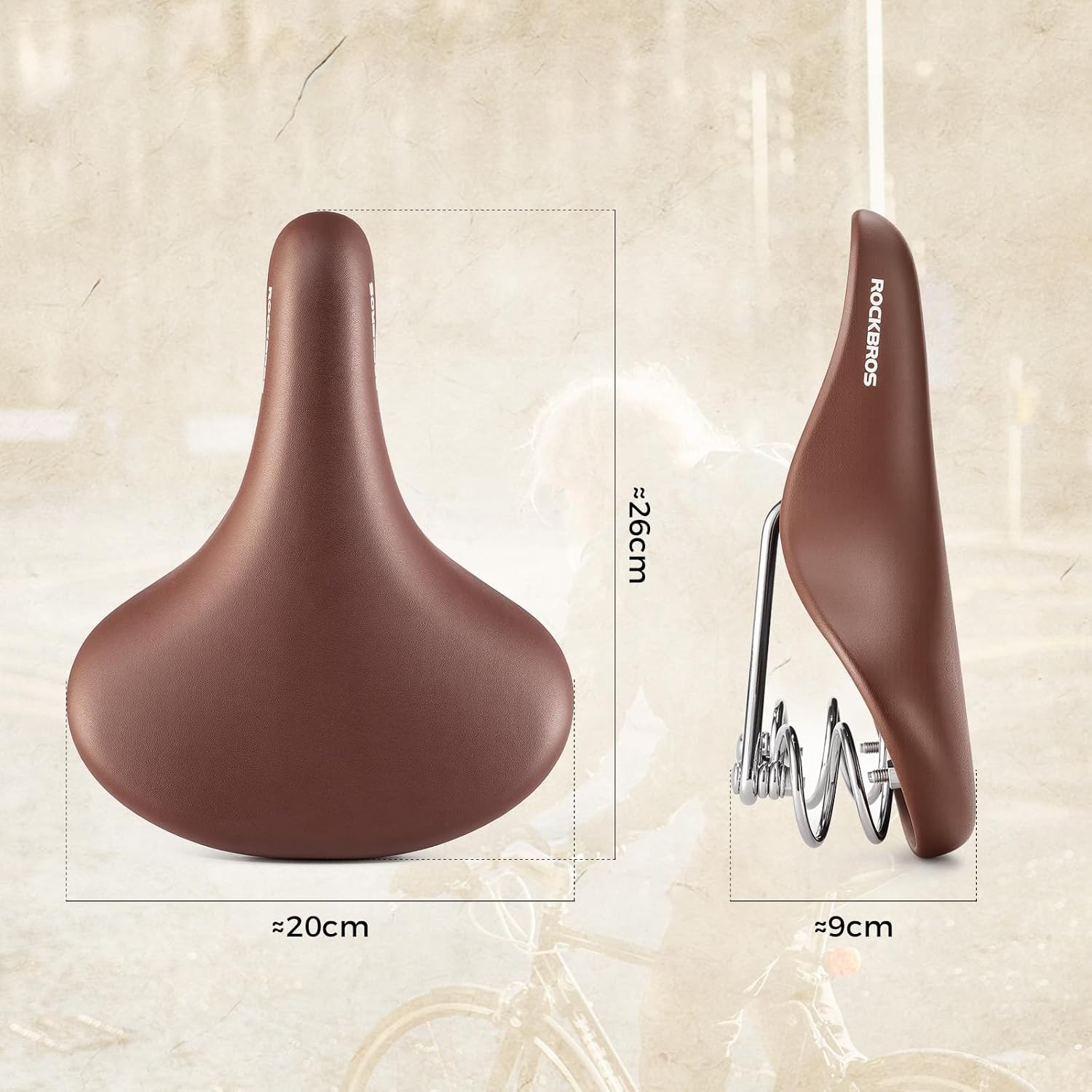 ROCKBROS Bicycle Saddle Gel Wide Soft Bike Seat Cushion Comfort Shock-Absorbing