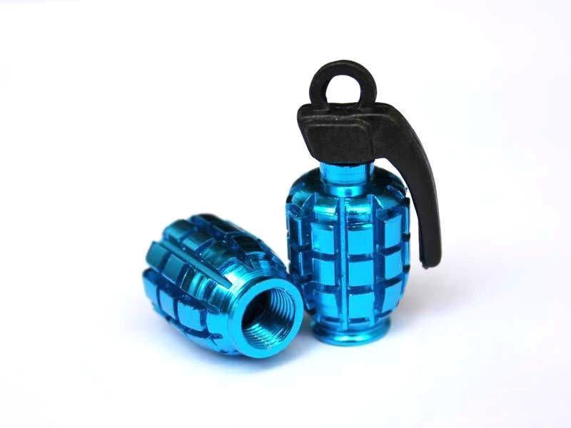 Grenade Metal Aluminum Tire Valve Caps Bike Universal Car Motorcycle ATV U VS01