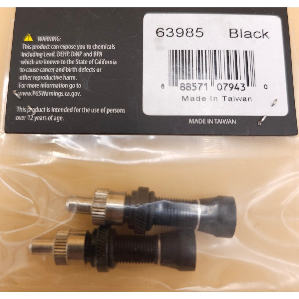 Alienation TCS Tubeless Alloy Schrader Valves Black Pair 63985 Sealed 2-Pack