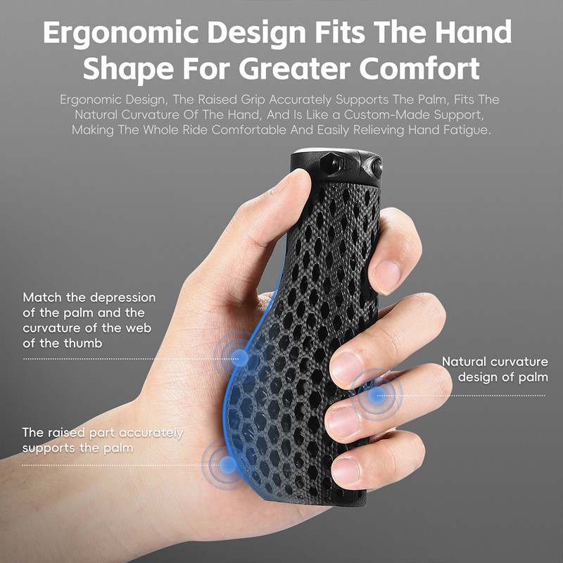 WEST BIKING MTB Bike 3D Printed Grips Ergonomic Bicycle Grips with Bar End Plugs
