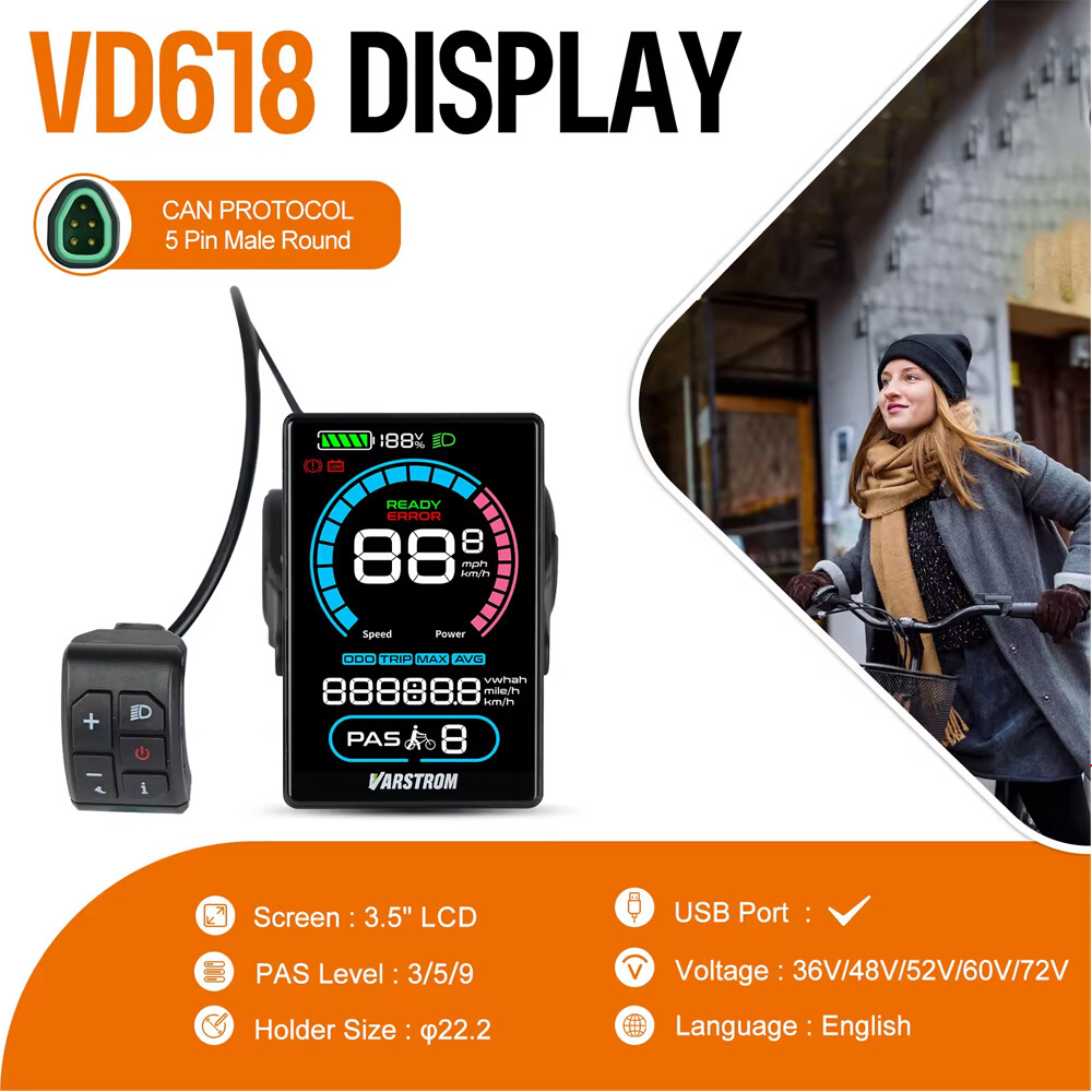 VD618 Display CAN Protocol For Bafang Mid Motor BBS01 BBS02 BBS-HD Speedometer