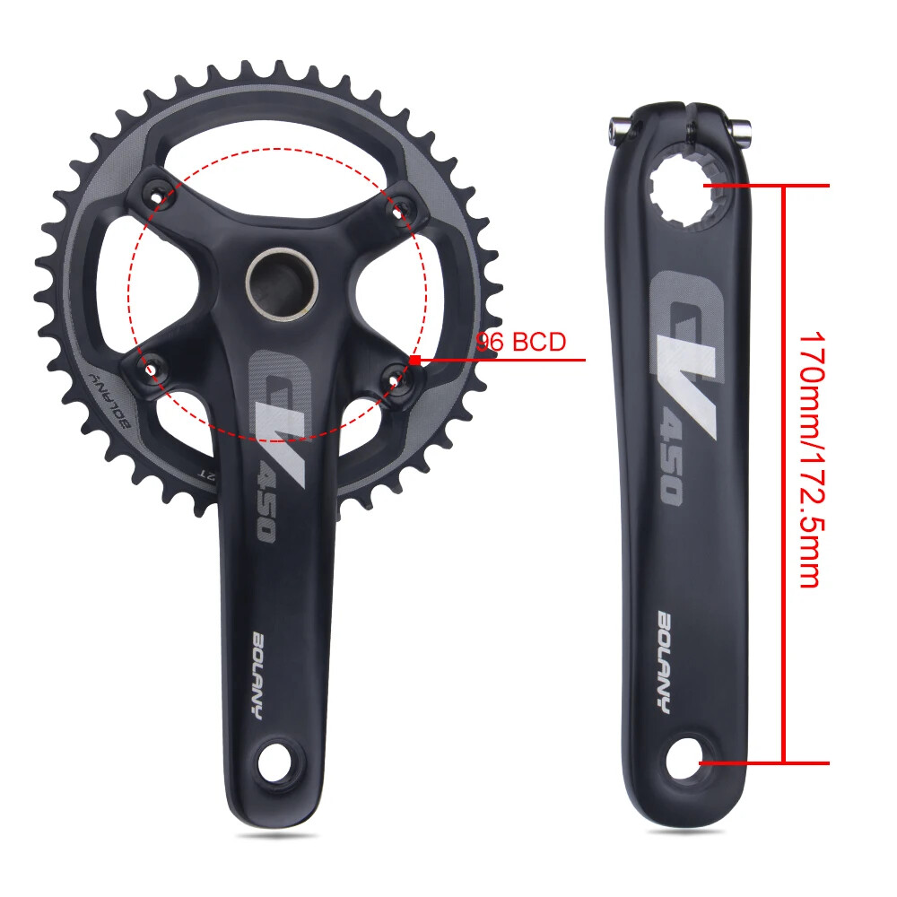 Gravel Road Bike Crankset 42T Chainring MTB Bike Crank Arm 170mm With BB