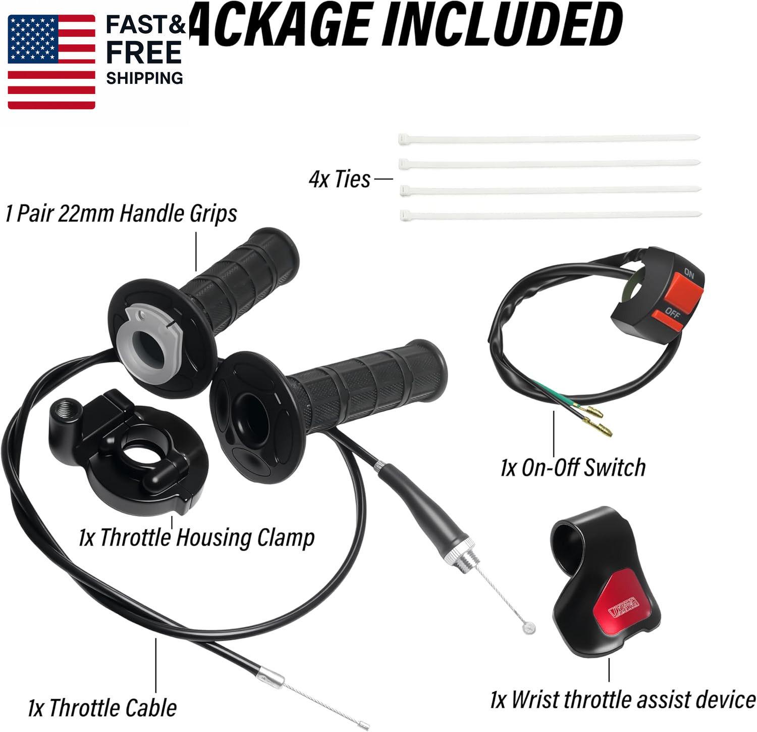 Universal Mini Bike Throttle Assembly&Cable Kit | Direct Replacement for Coleman