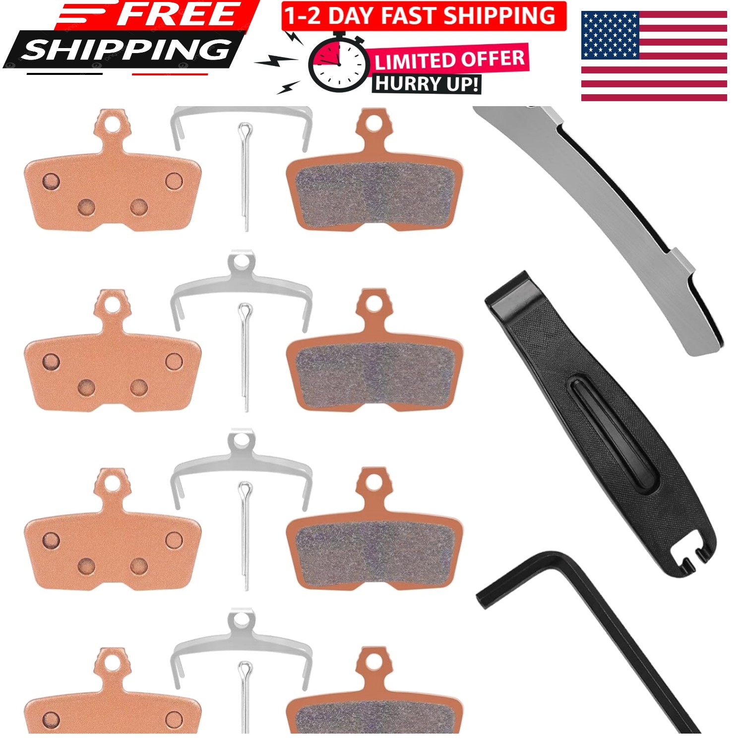 4-Piston Sintered Metal MTB Bike Brake Pads Compatible with SRAM Code,Code R,…