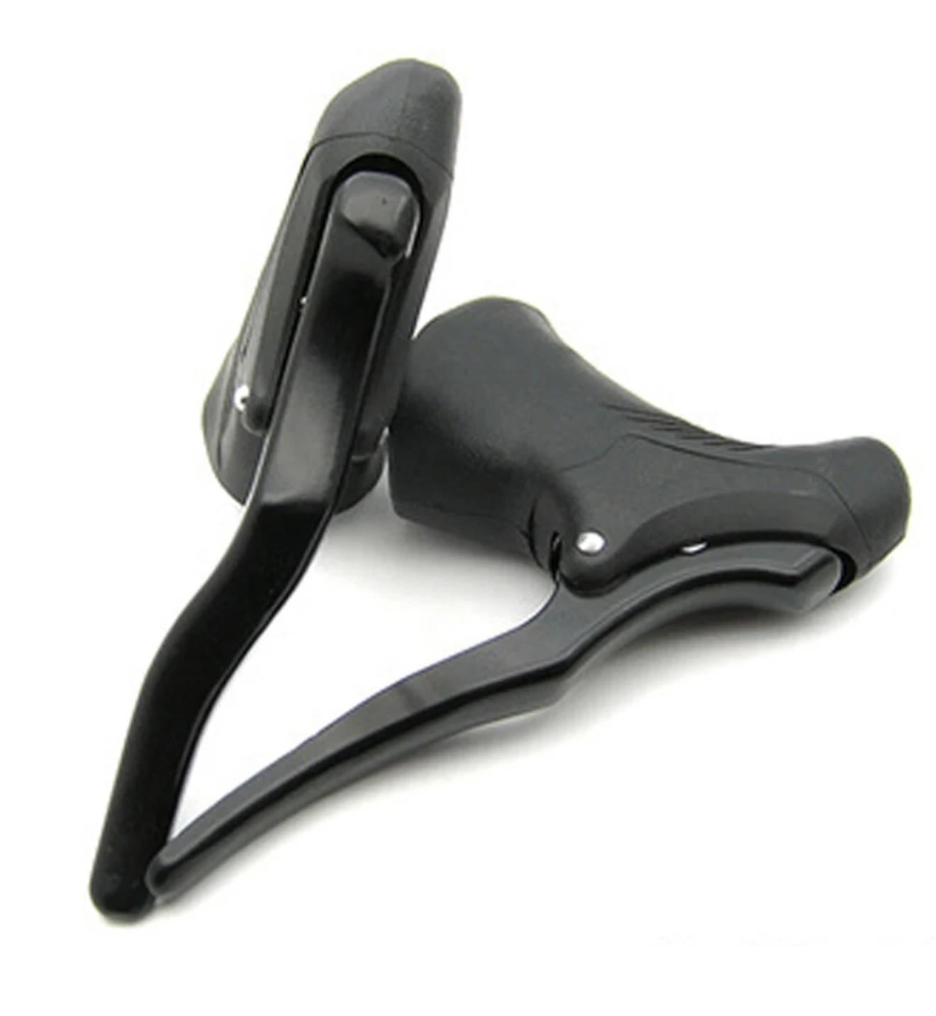 Bicycle Brake Levers Drop Bar Road Bike Hoods Set Black Silver Lightweight Pair