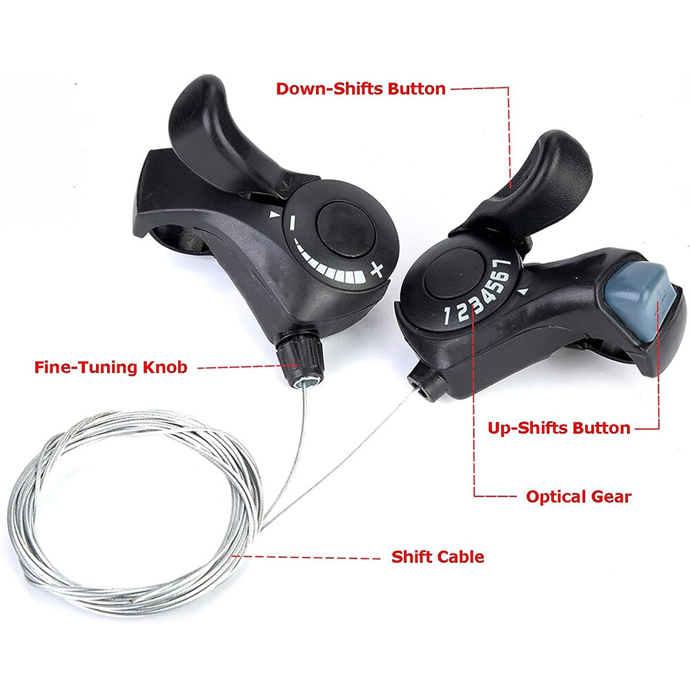 1Pair 3×7 21 Speed MTB Mountain Road Bicycle Shifter Bike Thumb Gear Shift Set