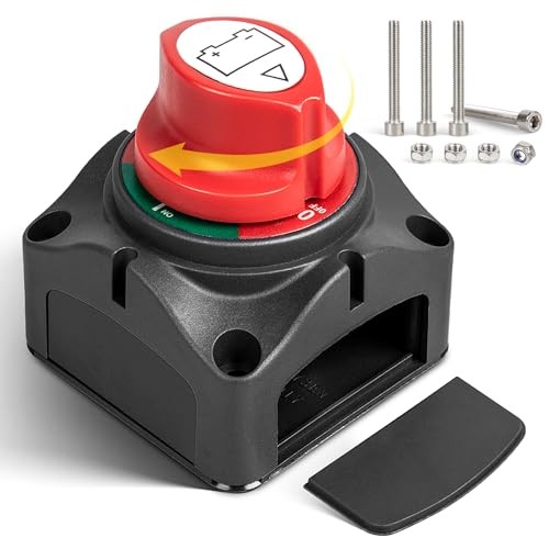 On-Off Battery Disconnect Switch DC 12V-48V 275A, Heavy Duty On-Off Switch