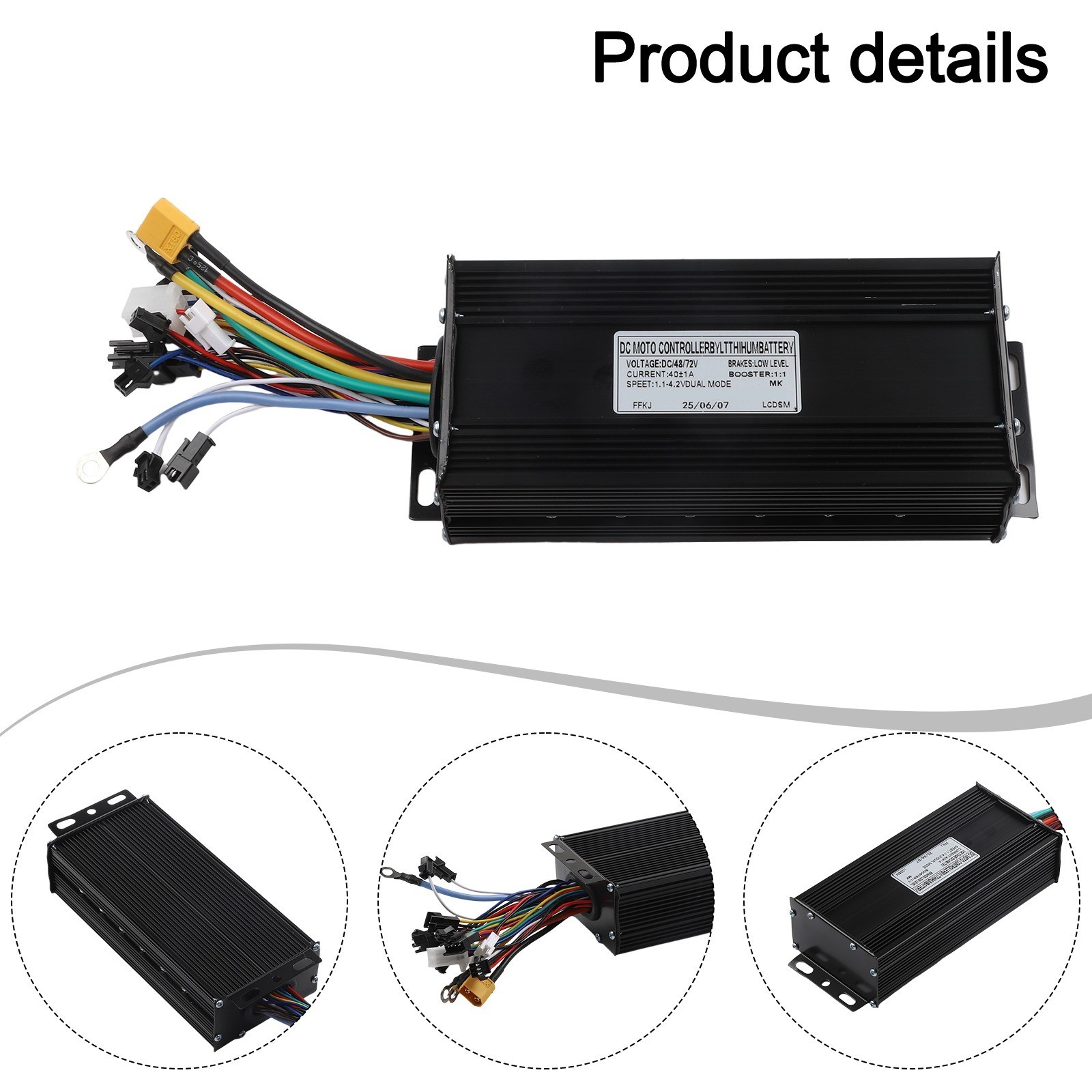 40A Brushless Controller for 48V 72V 1500W 2000W Ebikes with Sine Wave