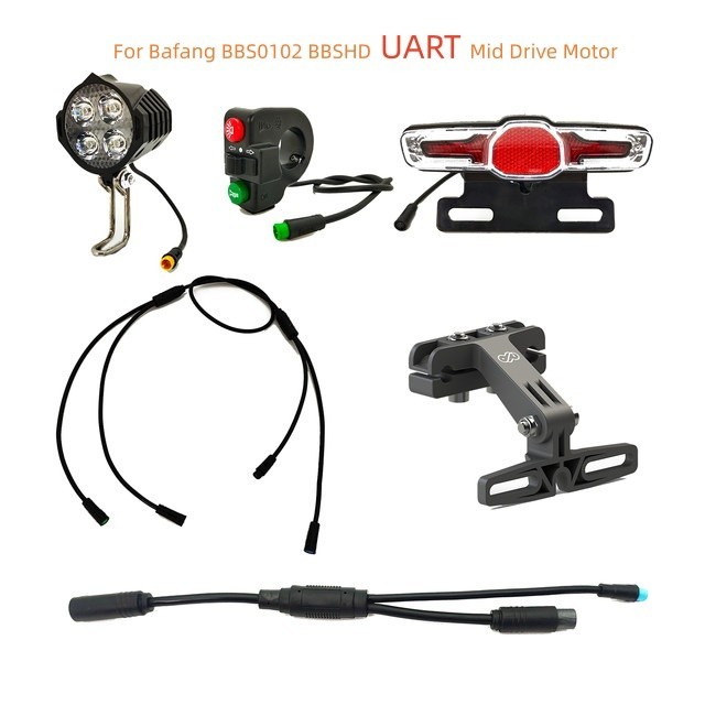 Ebike Waterproof Cable Front Rear light kit for Bafang BBSHD BBS0102 CAN or UART