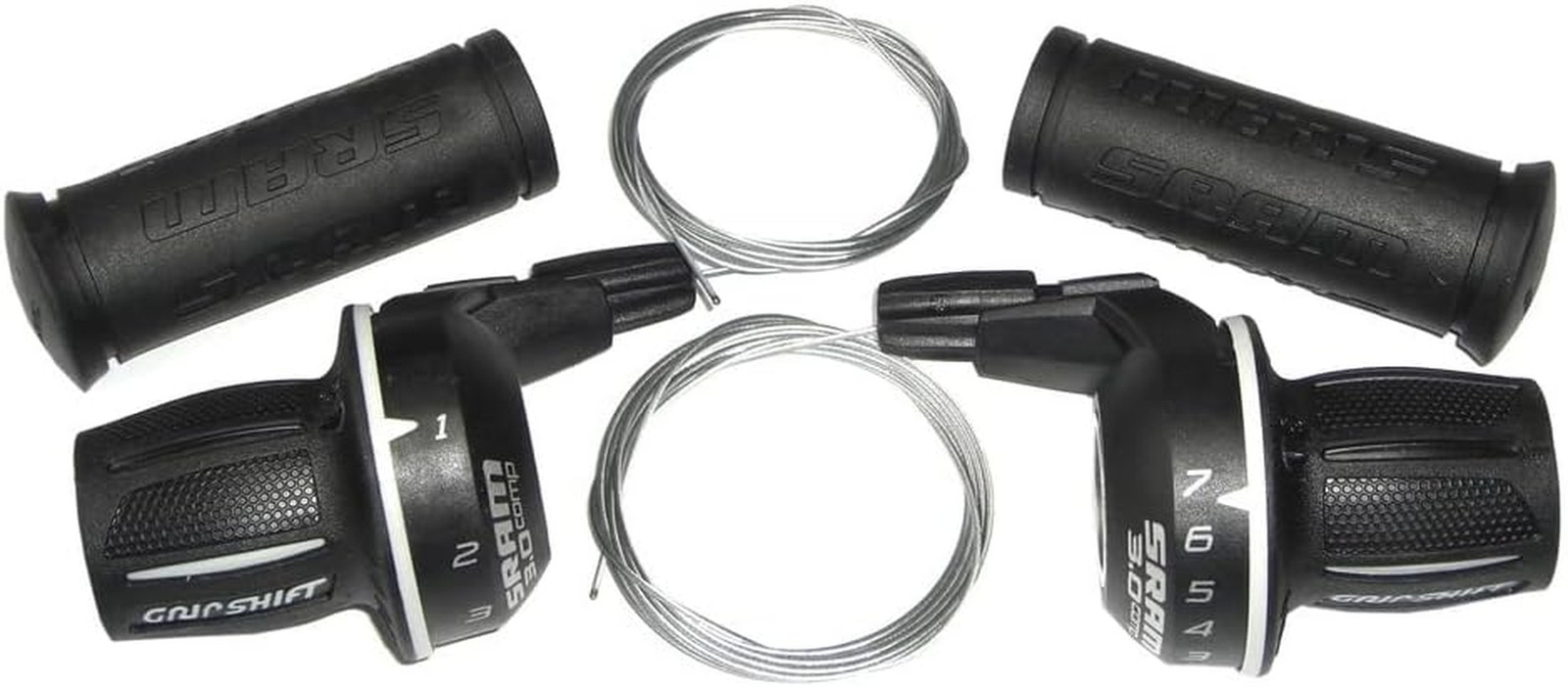 SRAM 3.0 Comp Twist 3X7-Speed Mechanical Shifter Set – Black, Compatible 1:1 Der