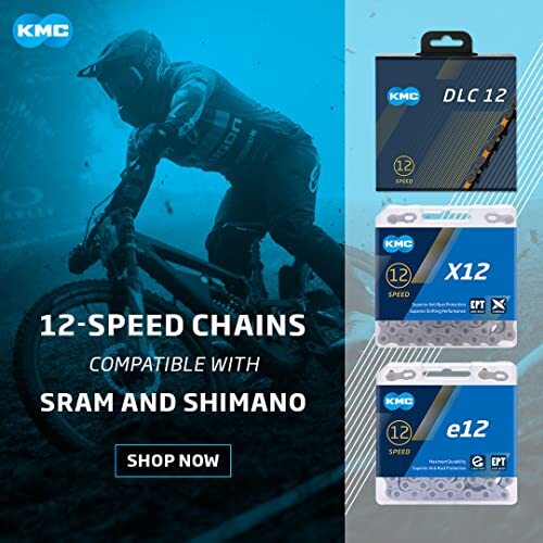 KMC X12 Chain 12-Speed, Silver, Mountain Bike/Road/Gravel 12 Speed Chain: