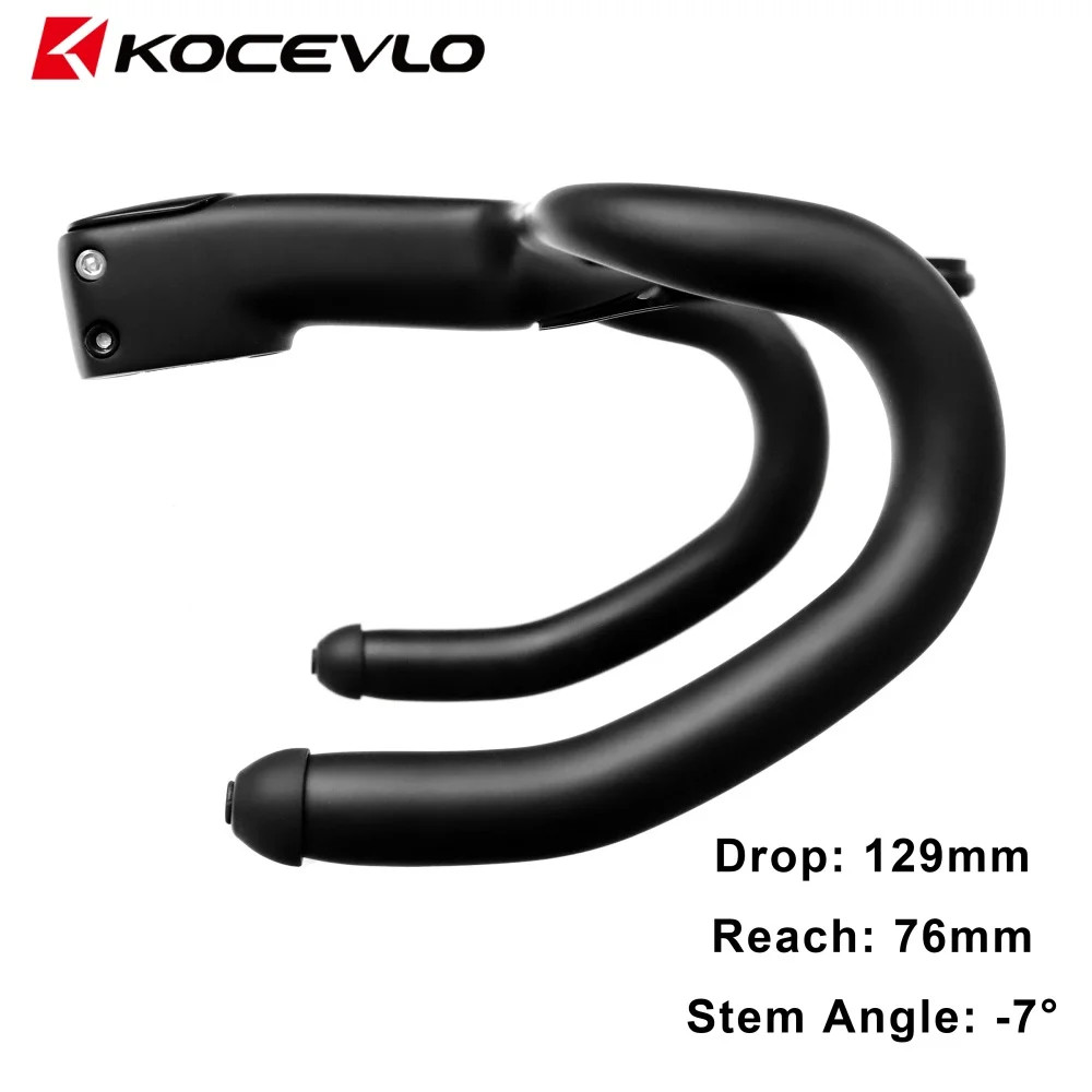 Gravel Bike Carbon Integrated Handlebar for 28.6mm with Spacers Internal Cables
