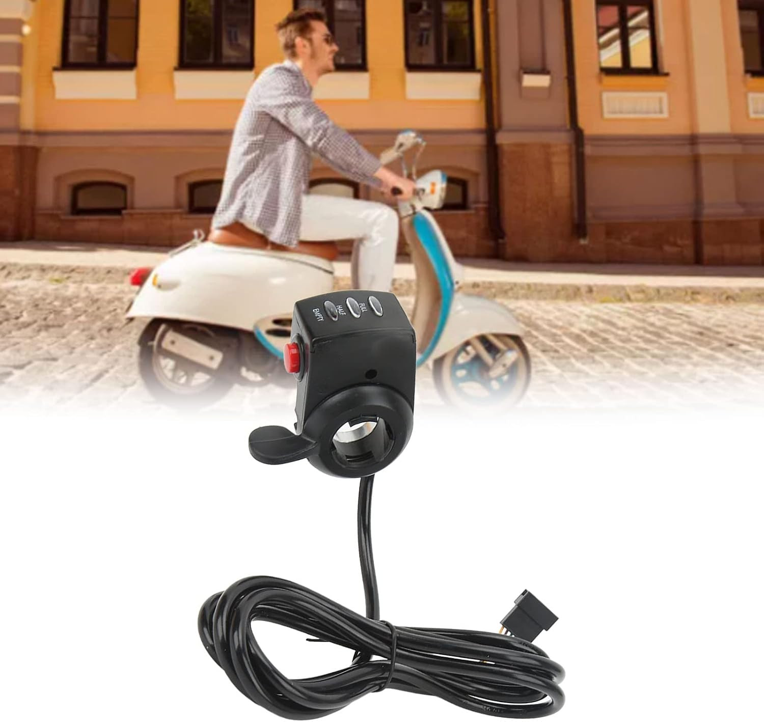 E Bike Thumb Throttle, 36V Thumb Accelerator Speed Control | Battery Display, 6
