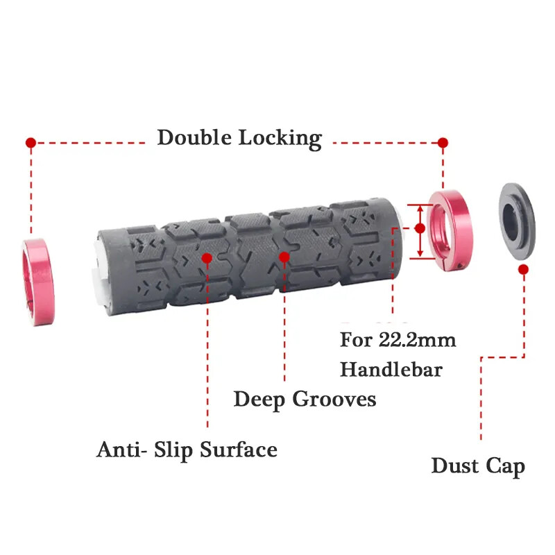 Bicycle Handlebar Cuffs Lock on Grips Shockproof MTB Handle Cover Grip Anti-Skid