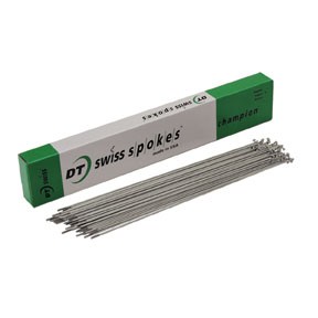 DT Swiss Champion Spoke: 2.0mm 282mm J-bend Silver Box of 100 Bicycle Spokes