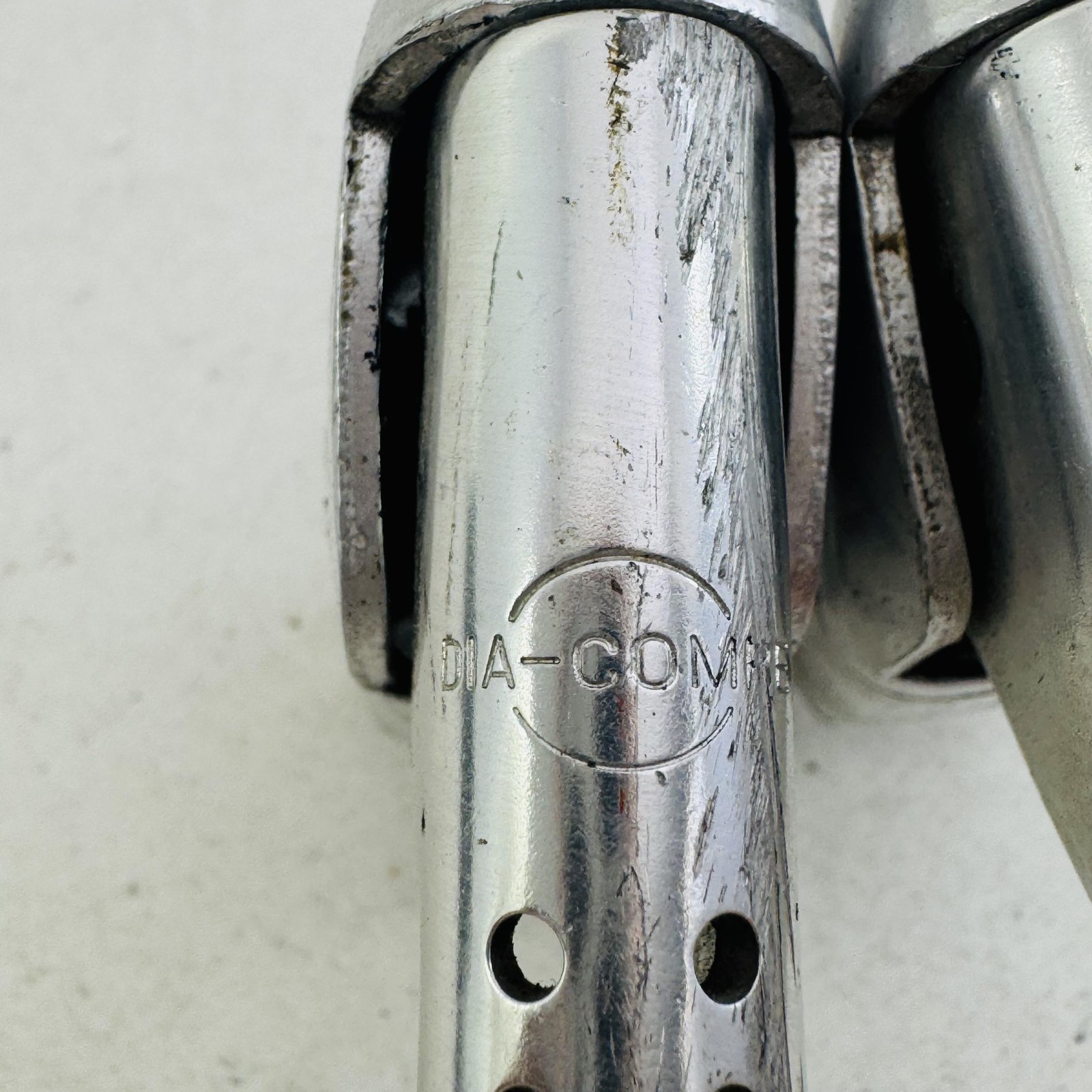 Vintage Dia-Compe Brake Levers Pair 4-Finger Drilled Flat Bar Silver Bike A98