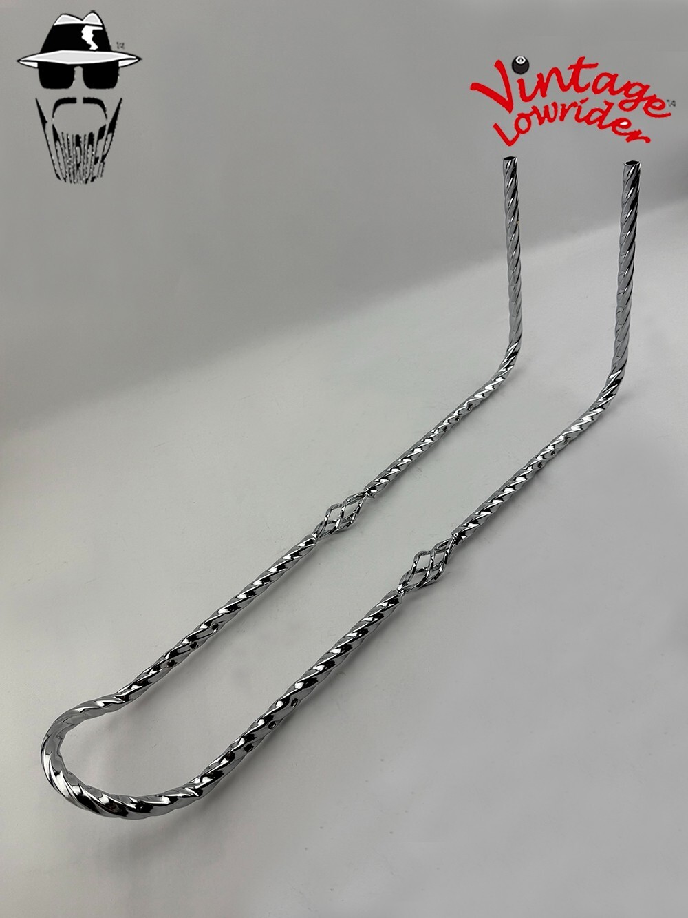Vintage Lowrider Bicycle 90d Square Twisted CAGE Sissy Bar Fits 16″ – 26″ Bikes.