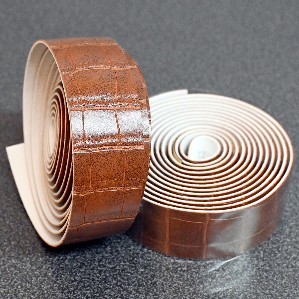 Road Bike Bar Tape Crocodile Alligator skin Flux Leather Drop Handlebar Brown