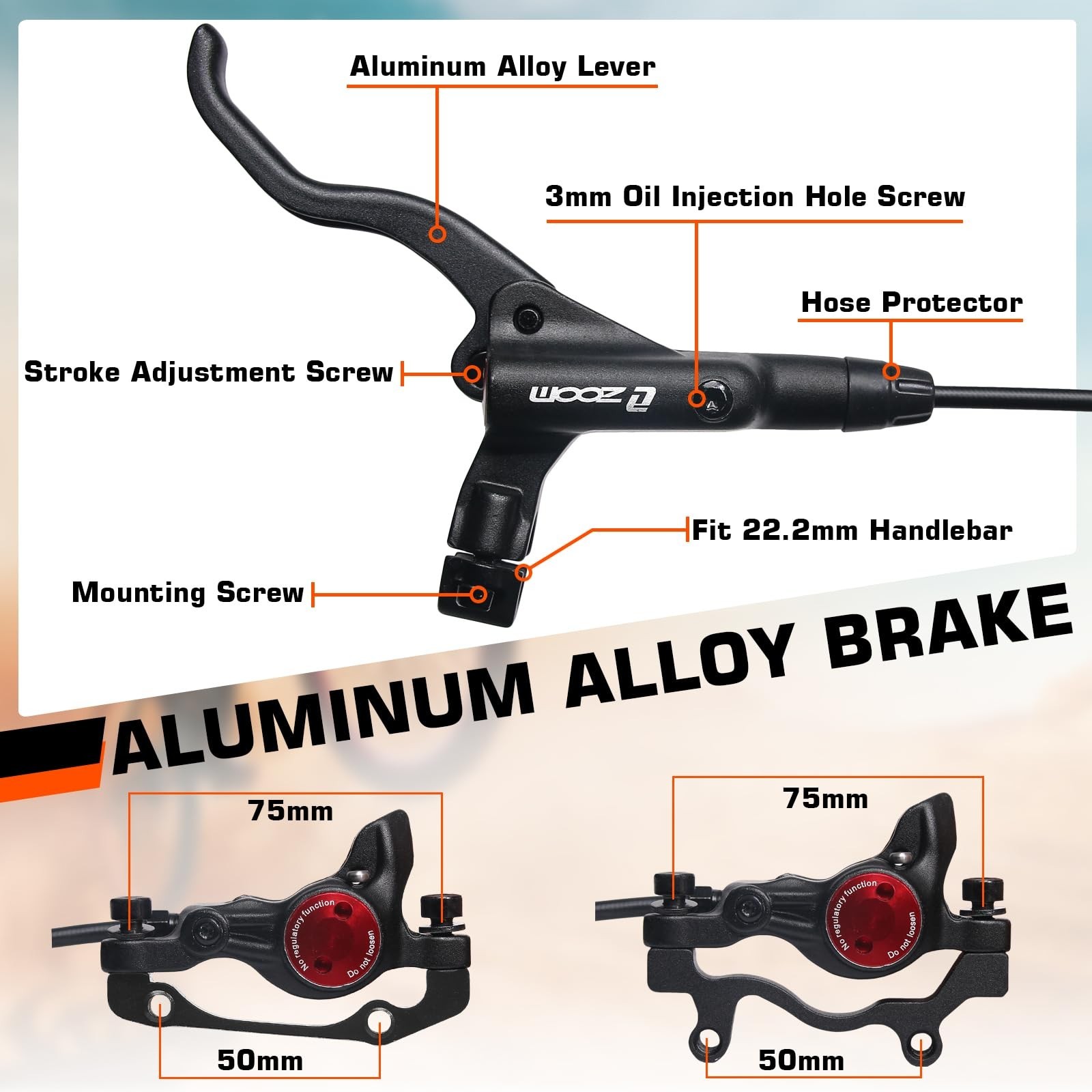 BUCKLOS MTB Hydraulic Disc Brakes, Mountain Bike Left Front 800mm Right Rear …