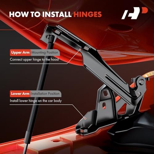 Driver and Passenger Hood Hinges Compatible with Acura TLX 2015-2020 Sedan,