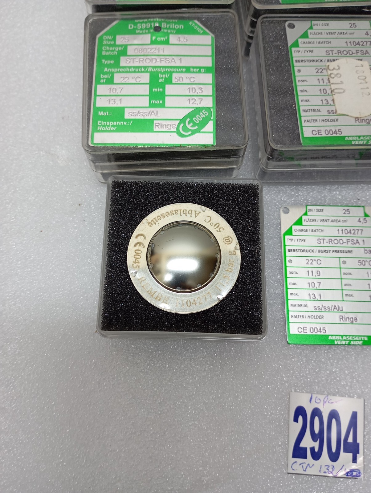 Abblaseseite REMBE 1104277 11,5bar g Typ. ST-ROD-FSA 1 DISC REPTURE(LOTOF 10PC)