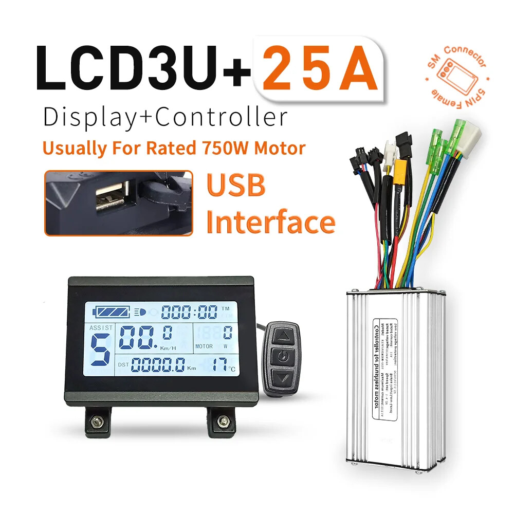 E-bike 15A 17A 22A 250W-500W Controller and 36V/48V LCD3U LCD7U LCD8HU Display