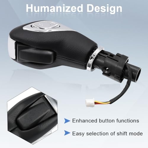 Automatic Gear Shift Knob Handle with Button – Compatible with Ford Chrome