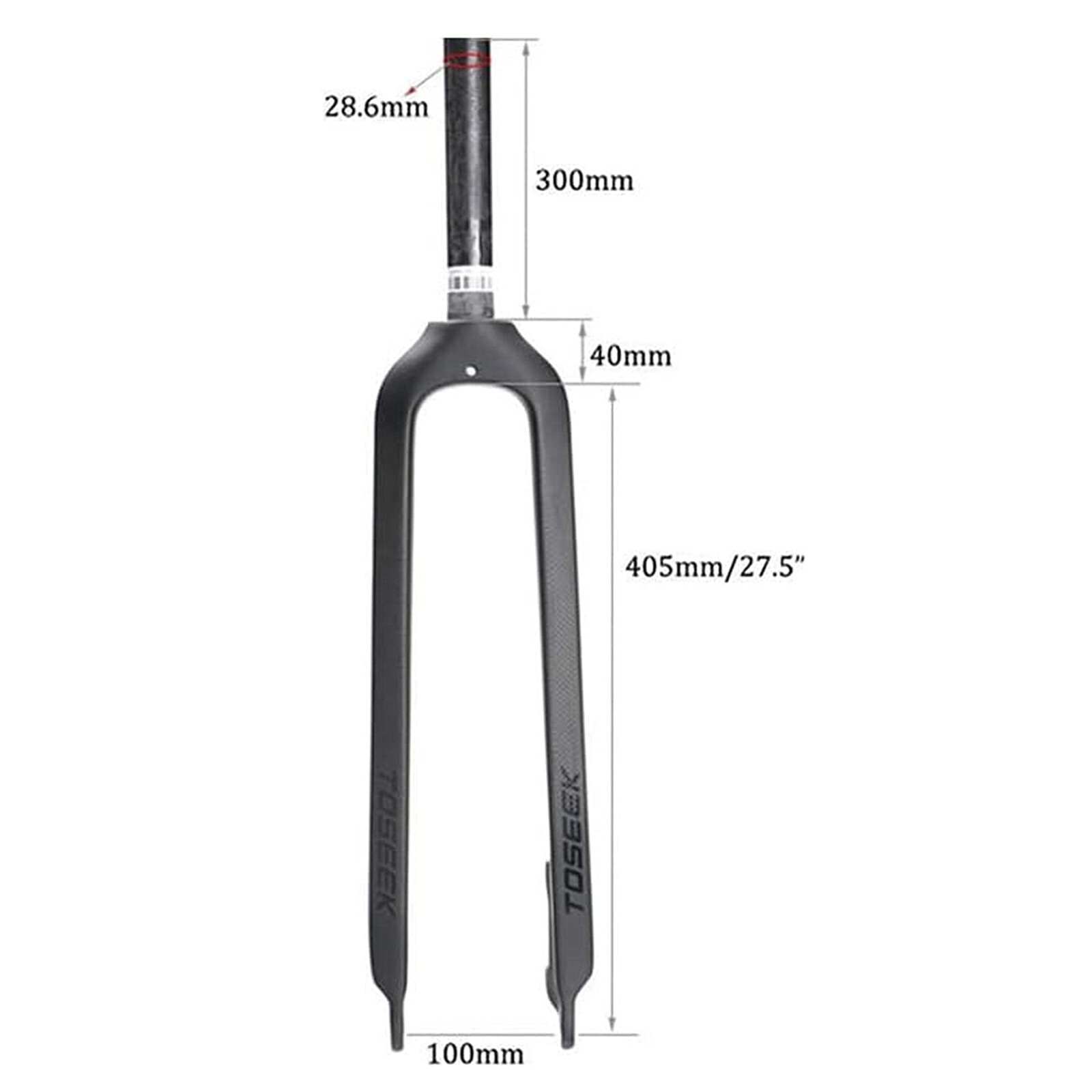 27.5″ TOSEEK 1-1/8″ Full Carbon Fiber MTB Fork Disc Brake Rigid Super Light Fork