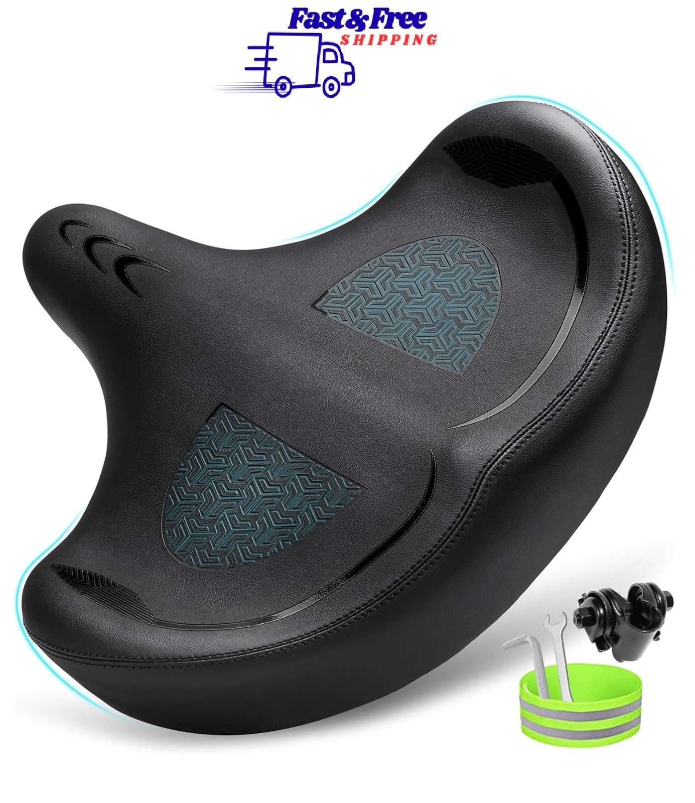 CDYWD Oversized Bike Seat for Men & Women Comfort, Extra Wide Bicycle Seat Cushi