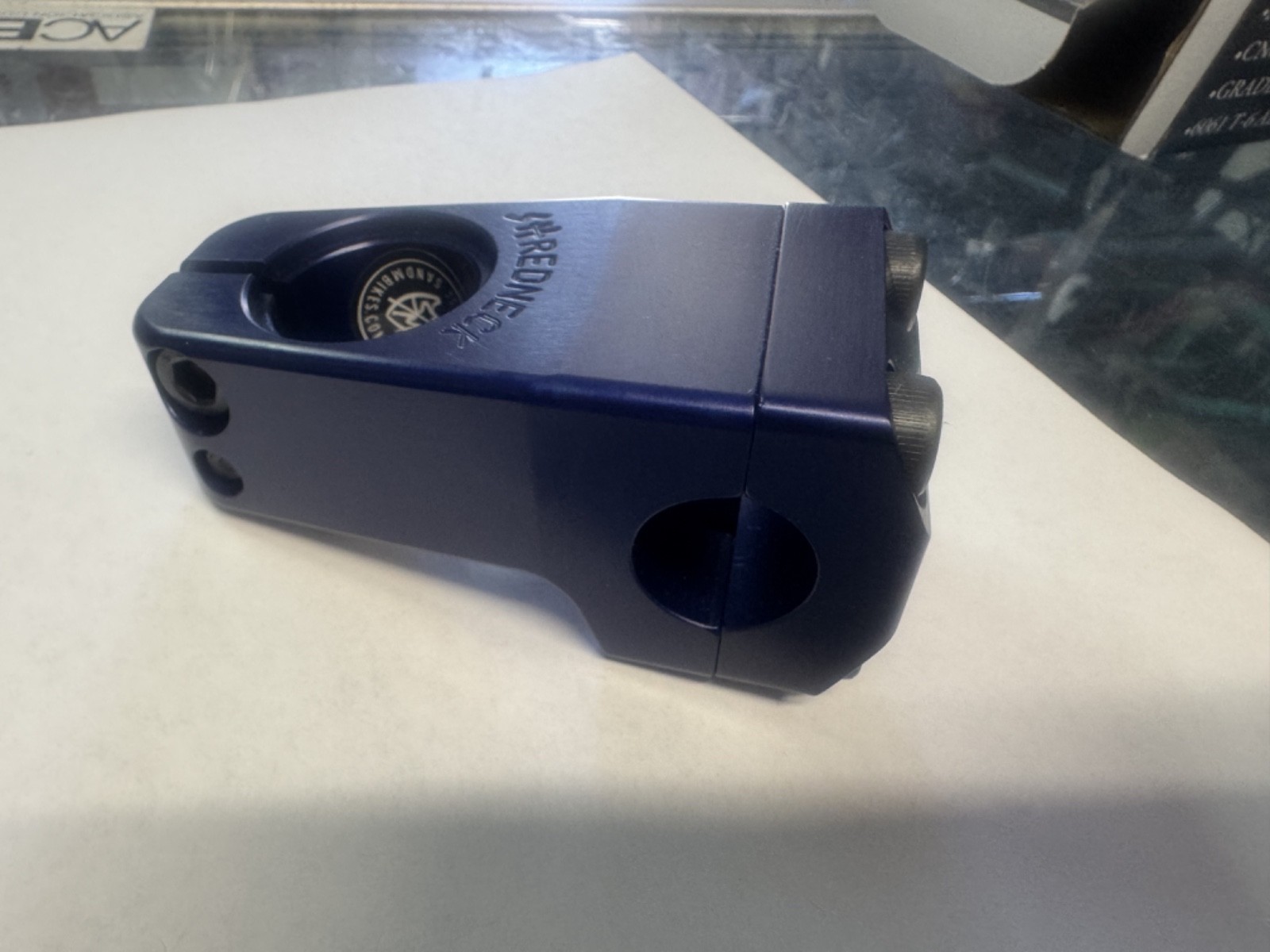 S&M BMX SHREDNECK BLUE GROOVE STEM 50 MM 50MM FRONT LOAD REDNECK 1 1/8