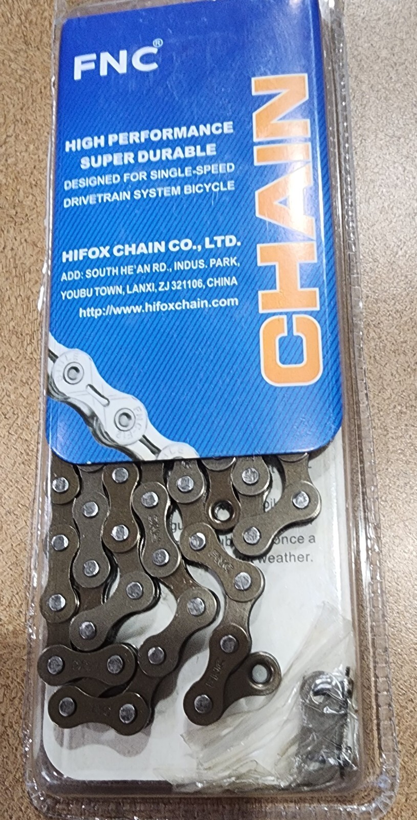 Bicycle Chain FNC 1/2 x 1/8-Inch BROWN 1-Speed 104L BMX Fixie X410 One Speed