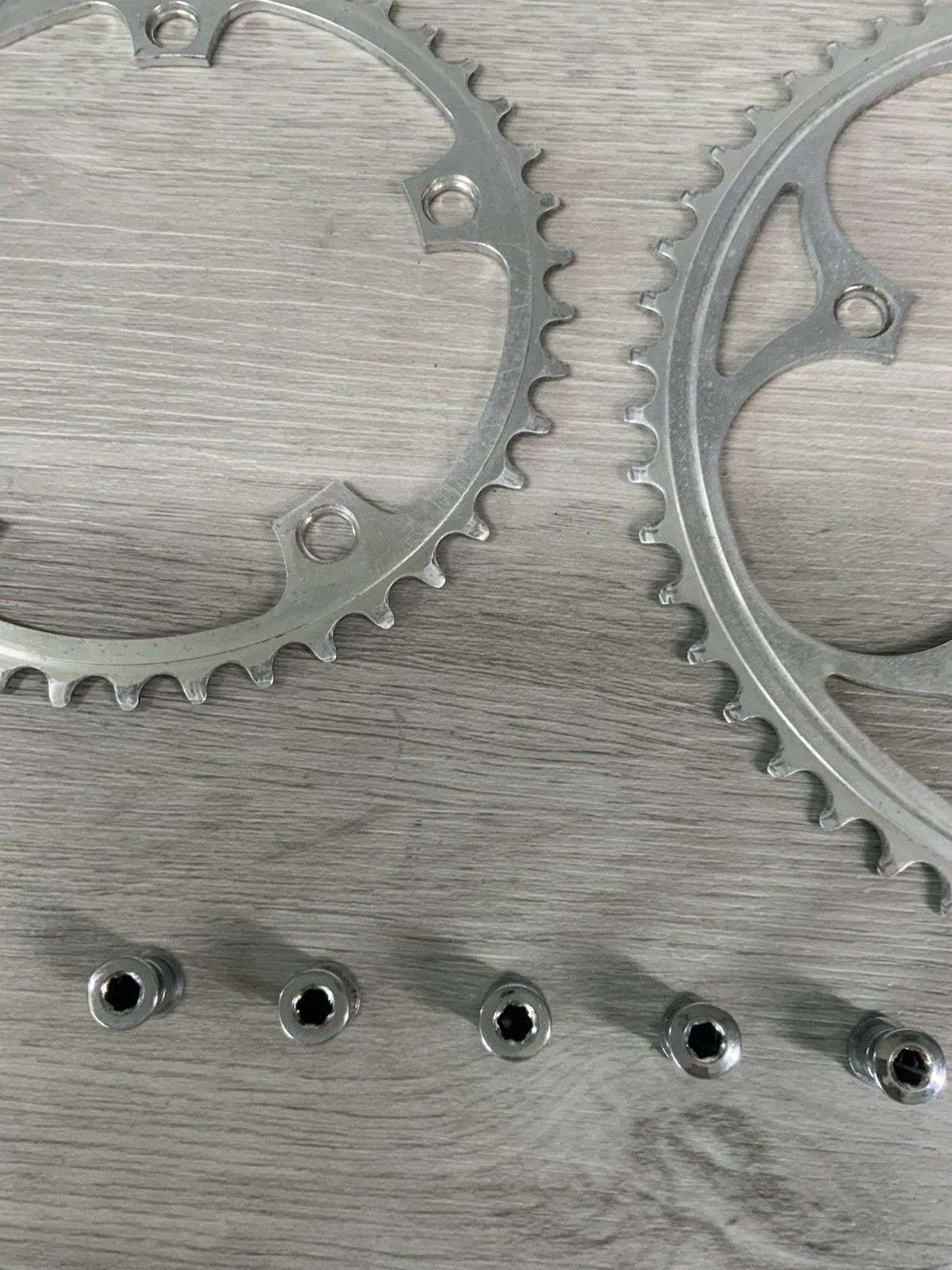 SHIMANO DURA ACE CHAIN RINGS (2) 42-53 TOOTH 130 BCD 6, 7, OR 8 SPEED 7400 BOLTS